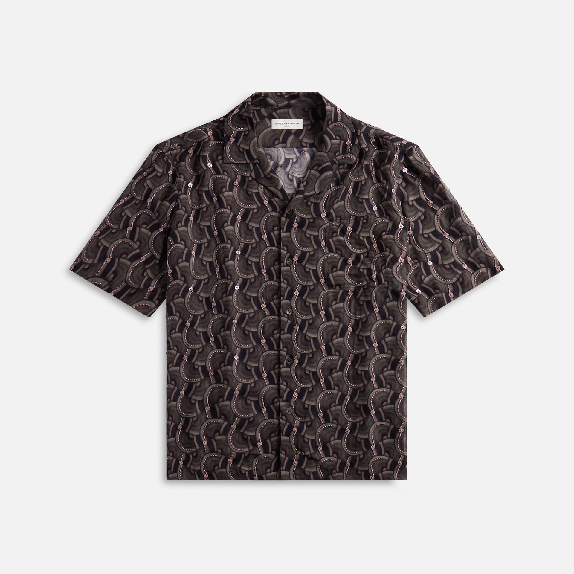 Dries Van Noten Carltone Embroidered Shirt - Petrol