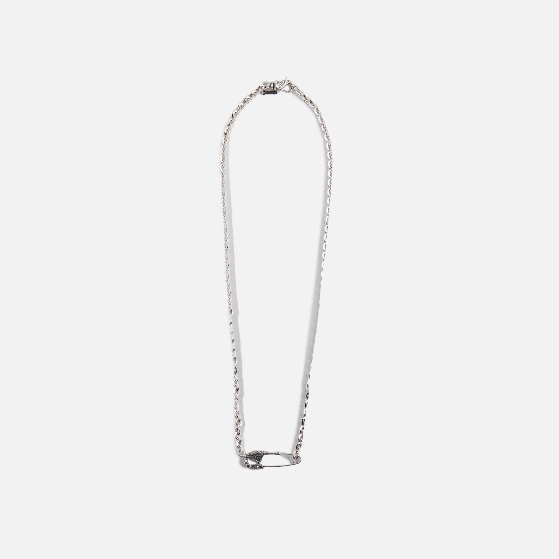 Emanuele Bicocchi Arabesque Safety Pin Necklace Large - Silver