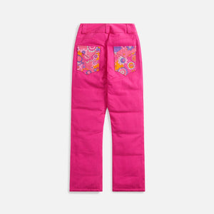 ERL Unisex Cowboy Snowboard Pants - Fuscia