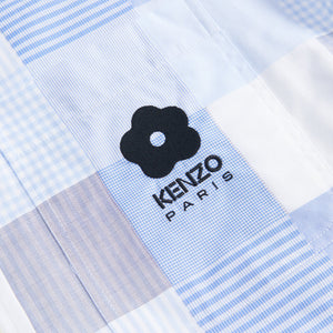 Kenzo Patchwork Oversized Shirt - Light Blue