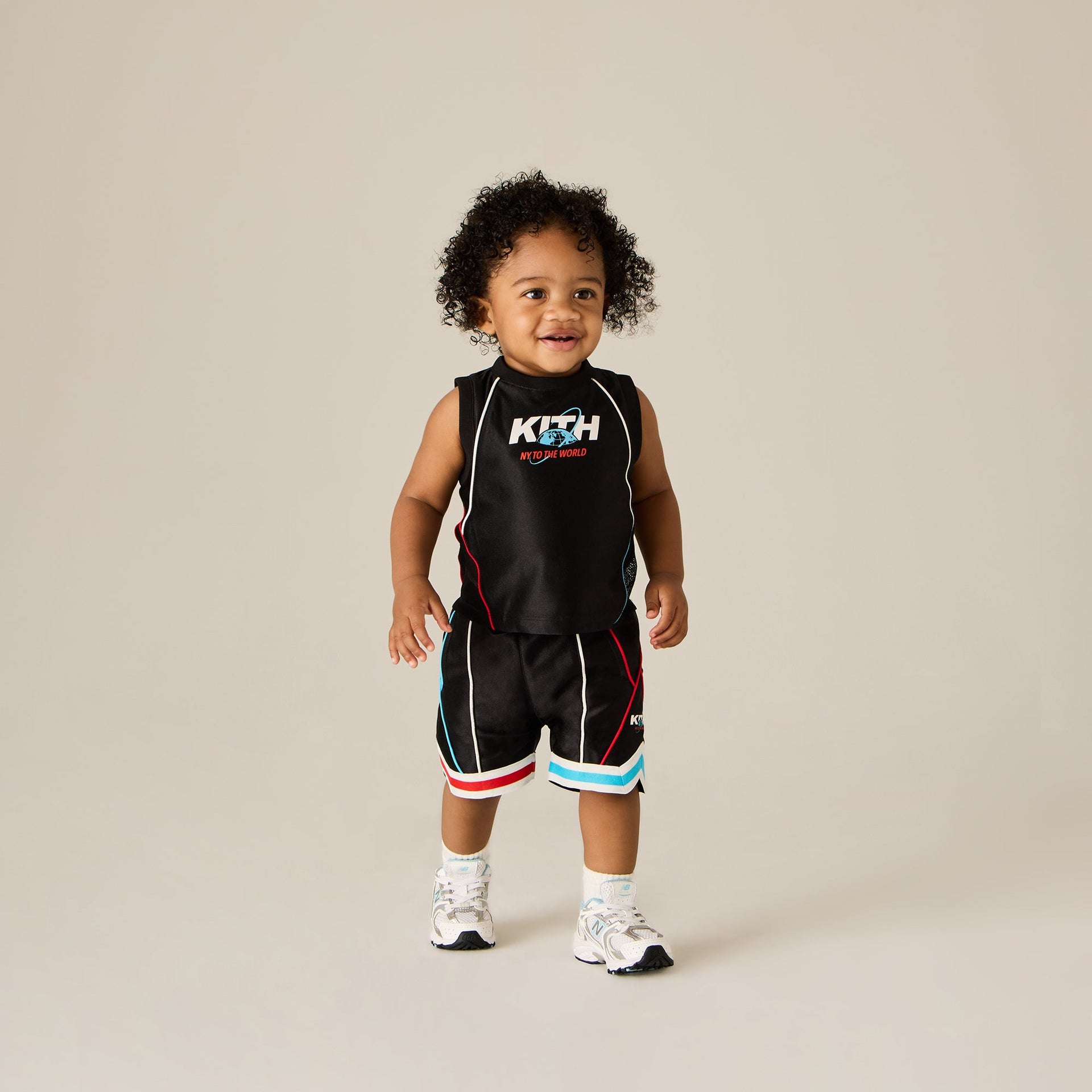 Kith Baby New York to the World Unisphere Faille Jersey - Black