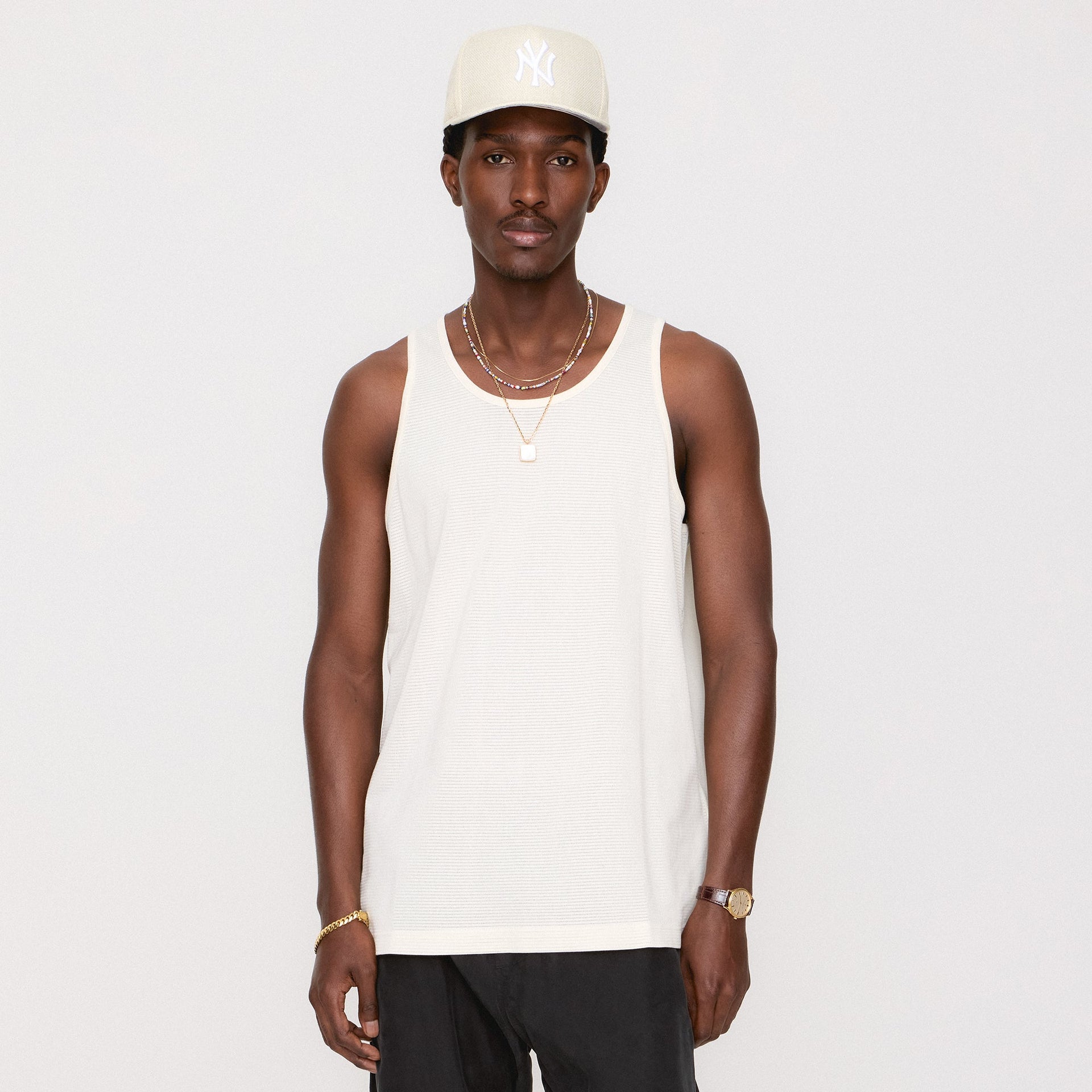 Kith Pointelle Mesh Spencer Tank - Sandrift