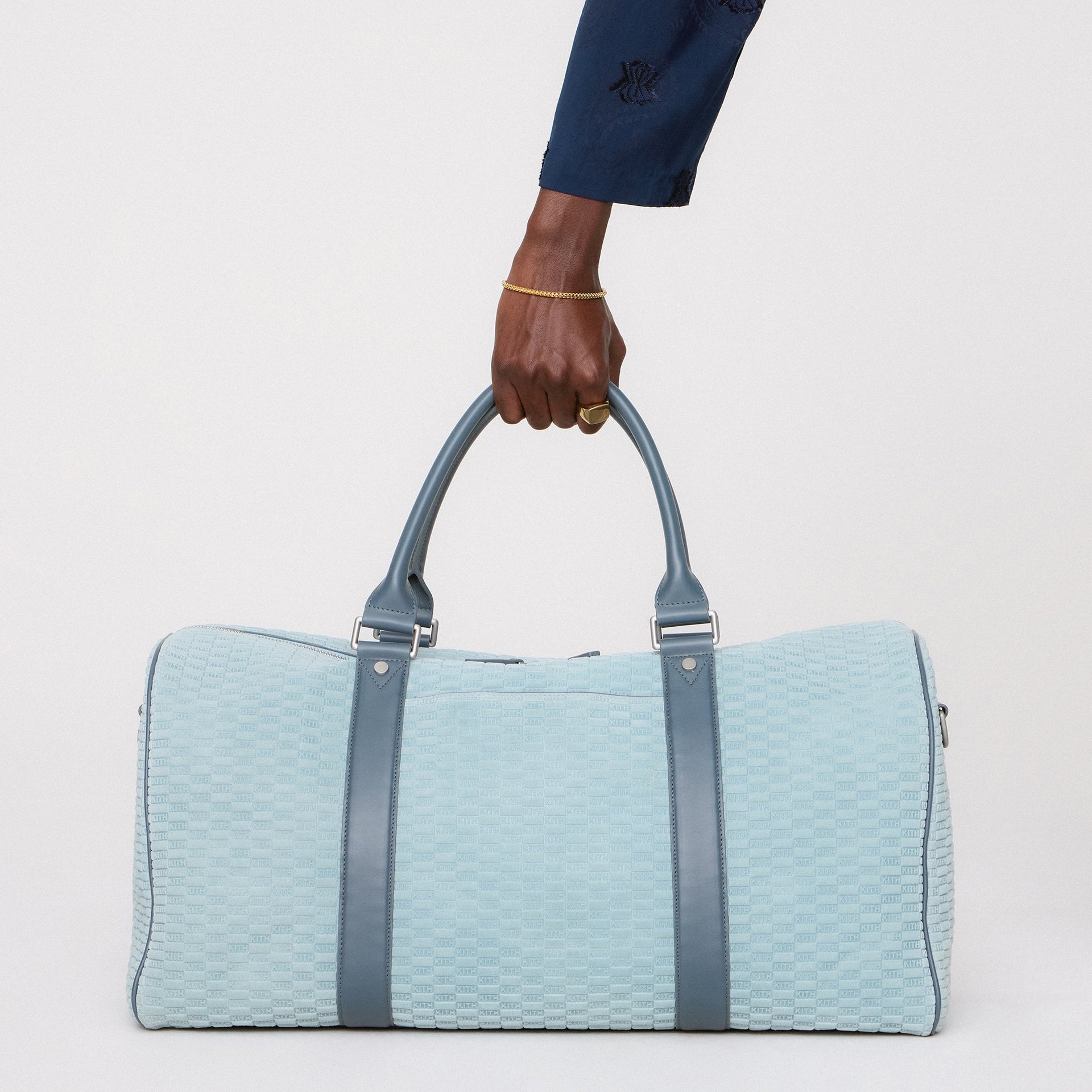 Kith Monogram Suede Duffle Bag - Mist
