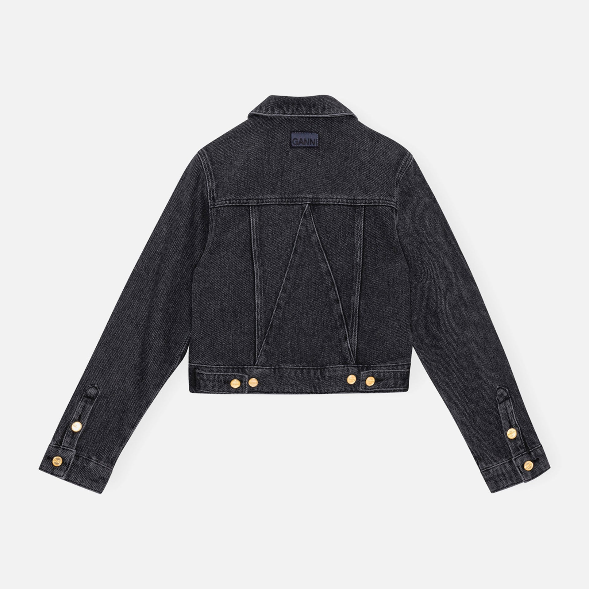 Ganni Heavy Denim Cropped Jacket - Black