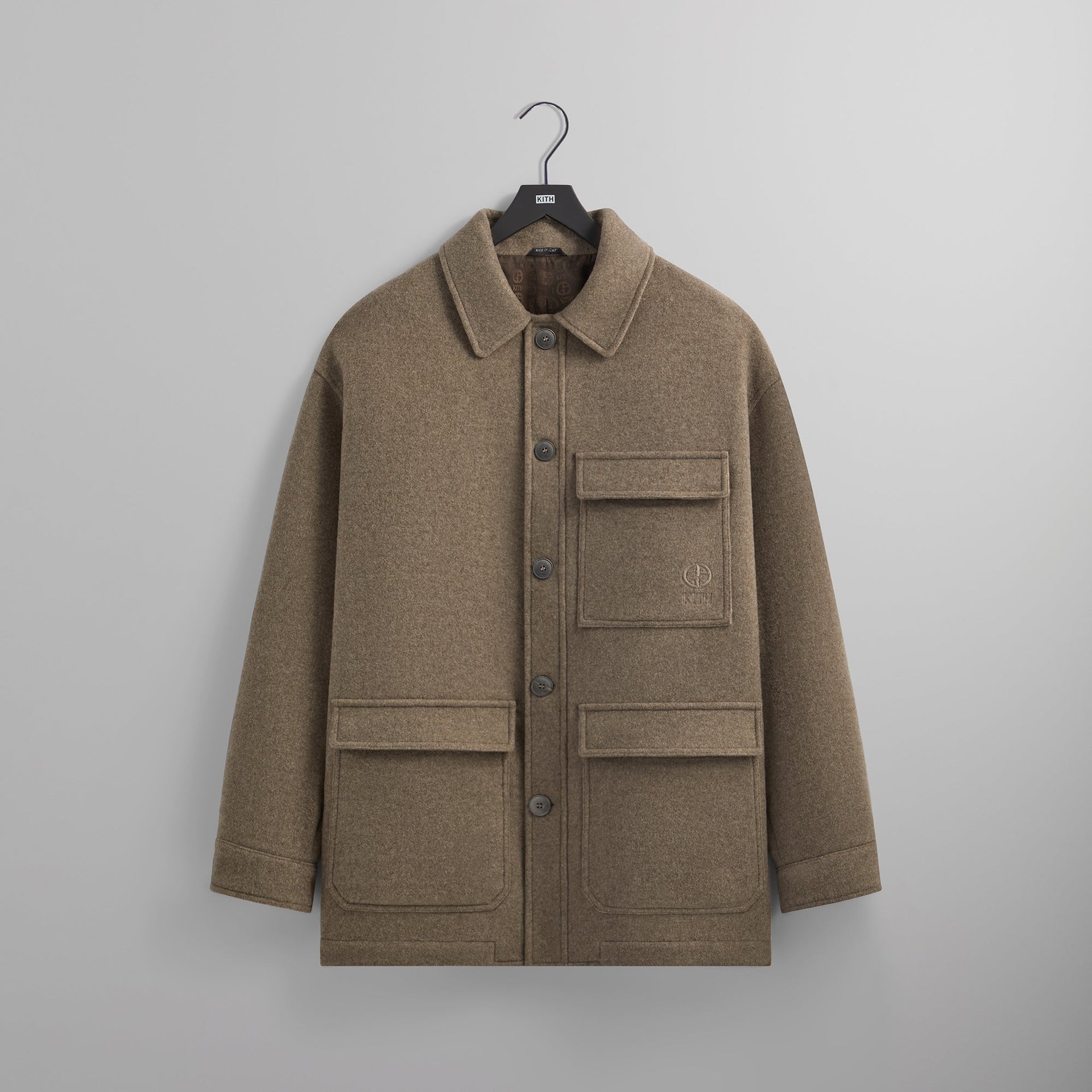 Kith & Giorgio Armani Alpaca Wool Field Coat - Noce Melange