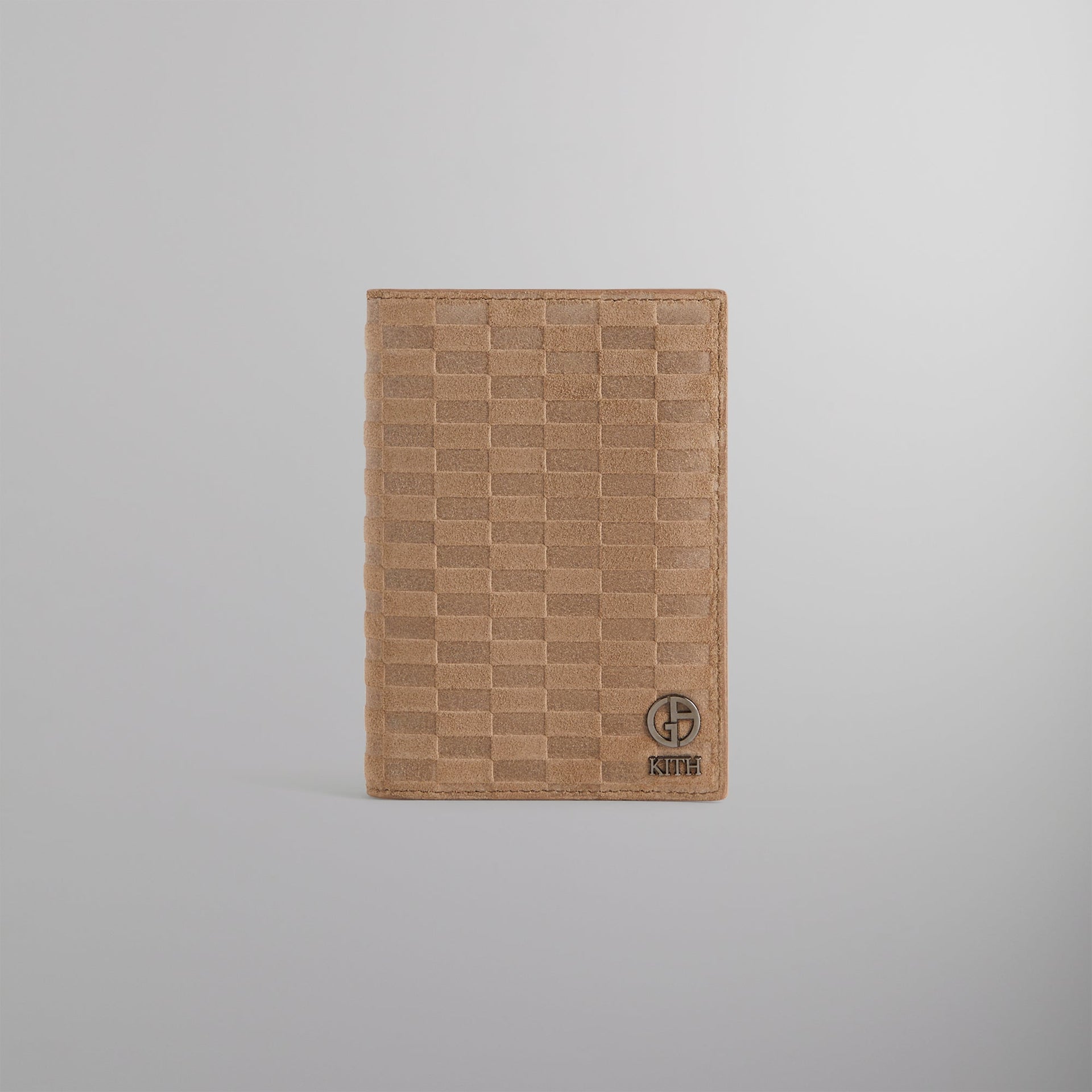 Kith & Giorgio Armani Monogram Suede Passport Holder - Creme PH