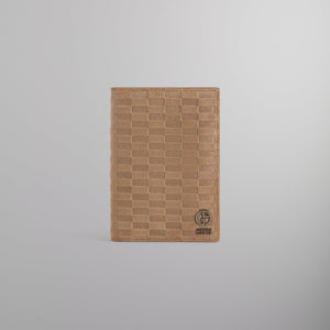 Kith & Giorgio Armani Monogram Suede Passport Holder - Creme