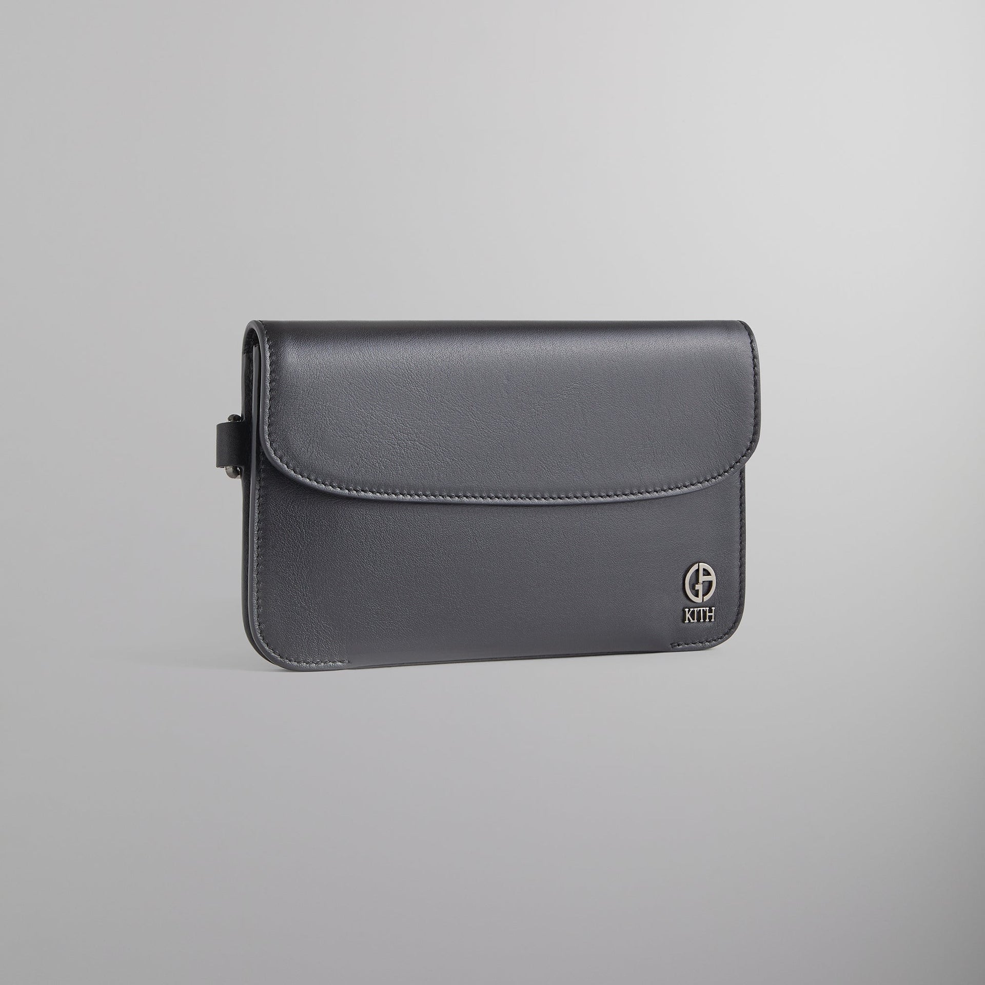 Kith & Giorgio Armani Leather Double Pouch - Black