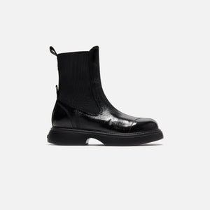 Ganni Everyday Mid Chelsea Boot - Naplack Black