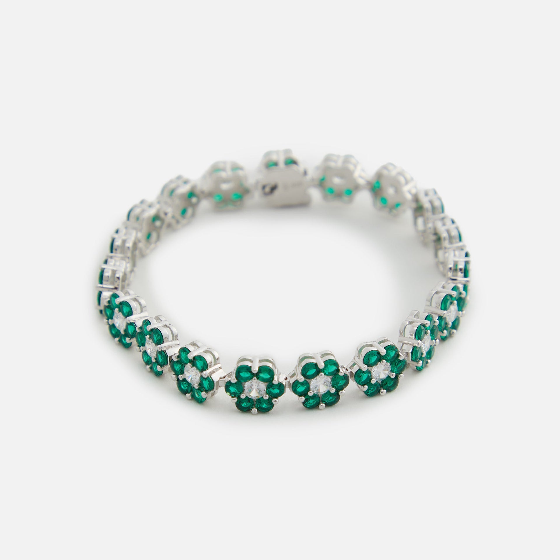 Hatton Labs Daisy Tennis Bracelet Sterling Sliver - Green