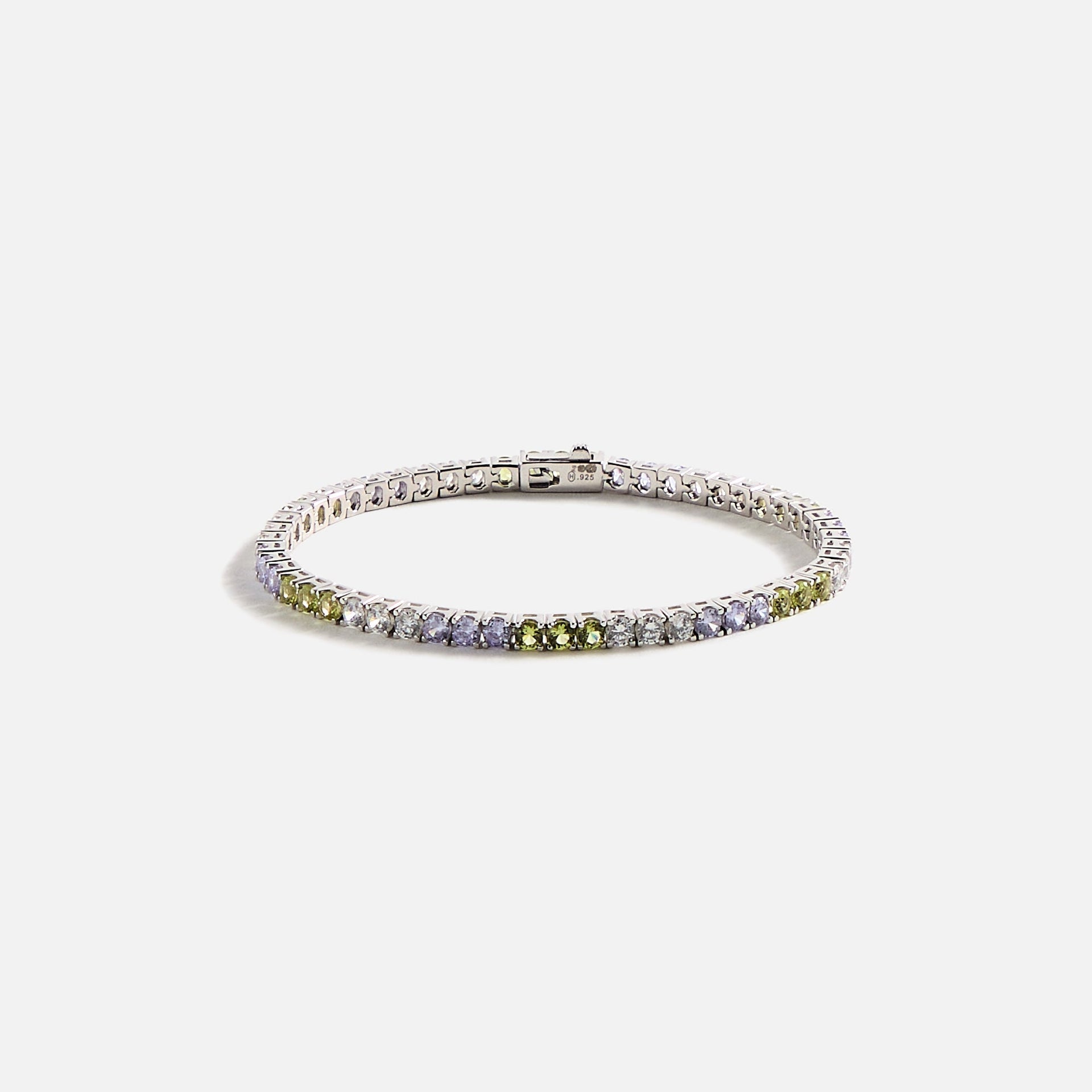 Hatton Labs Classic Tennis Bracelet S - Peridot / Tanzanite / White