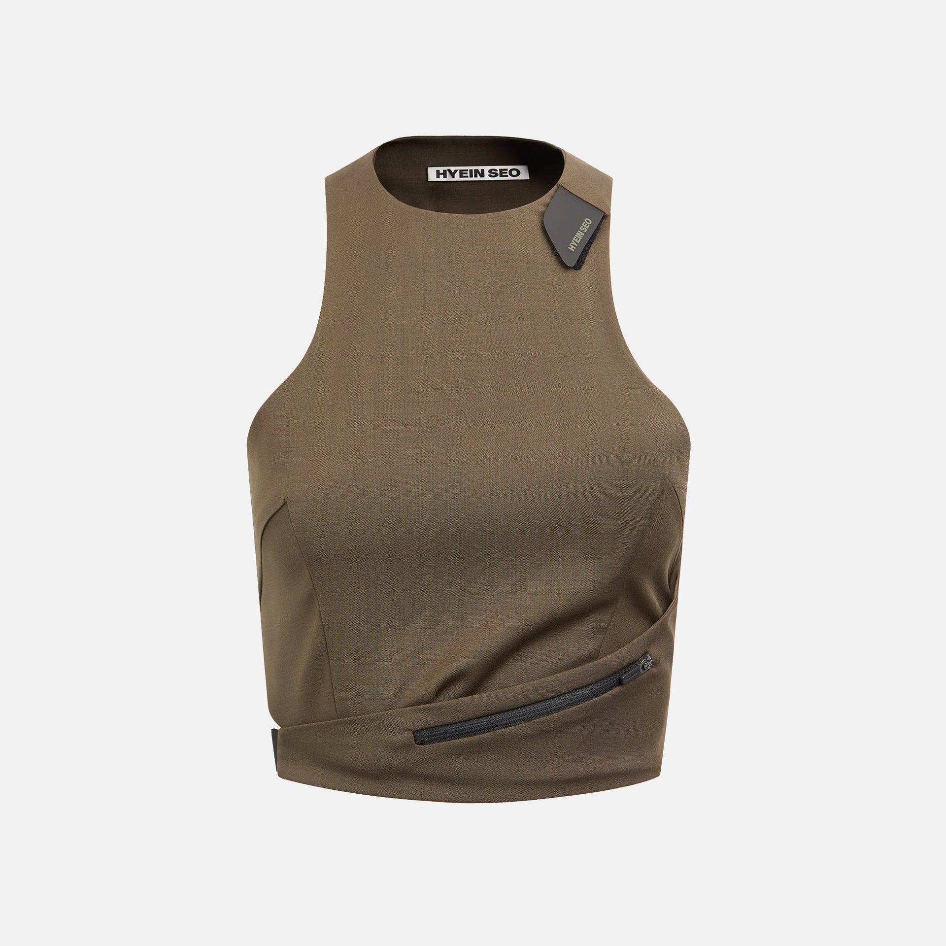 Hyein Seo Cinched Halter Top - Khaki