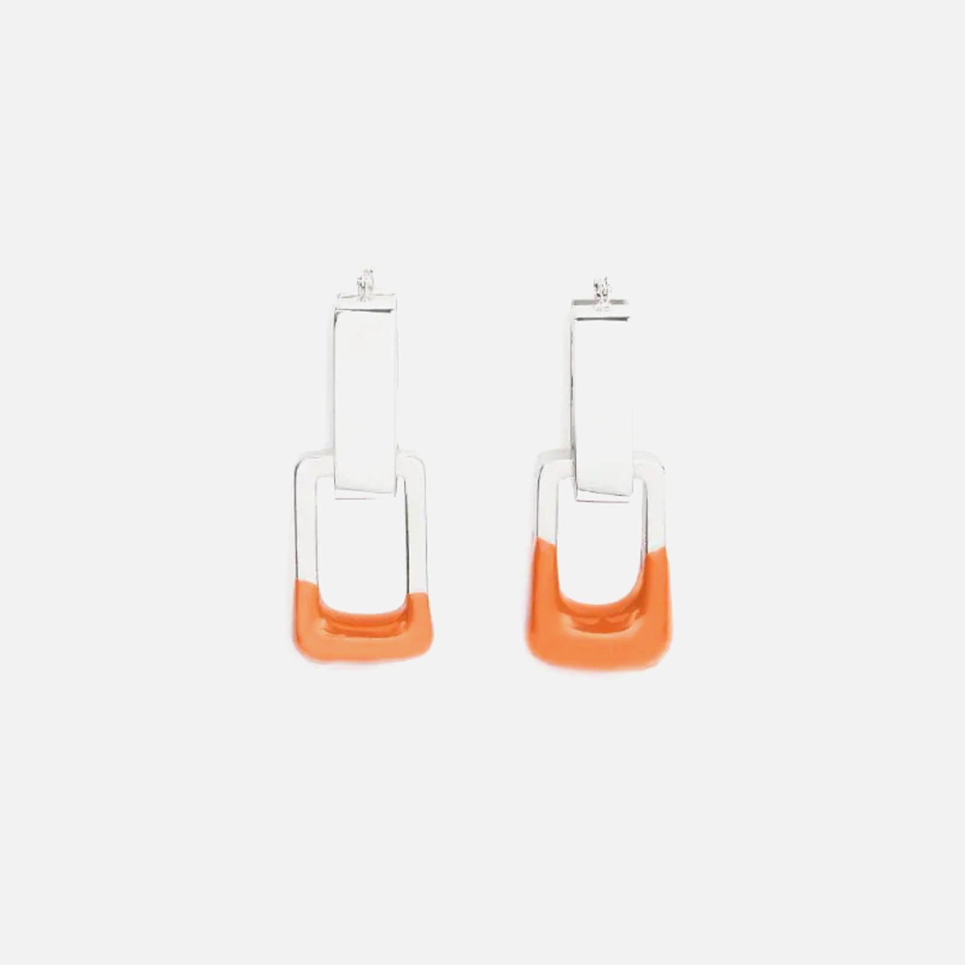 Heron Preston Dip Dye Chain Earrings - Silver / Orange