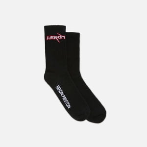 Heron Preston Race Heron Long Socks - Black / White Logo