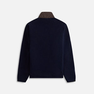 Moncler Wool Teddy Fleece Zip Up Cardigan - Navy