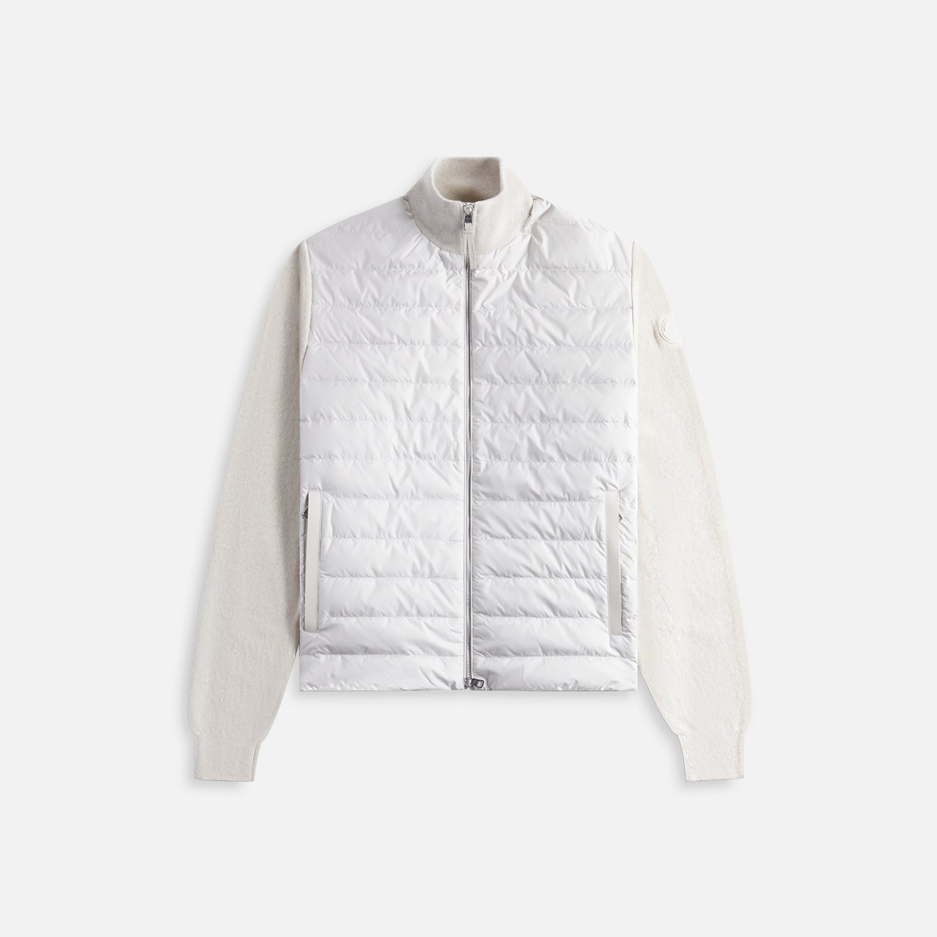 Moncler Padded Wool & Cashmere Zip-Up Cardigan - Beige