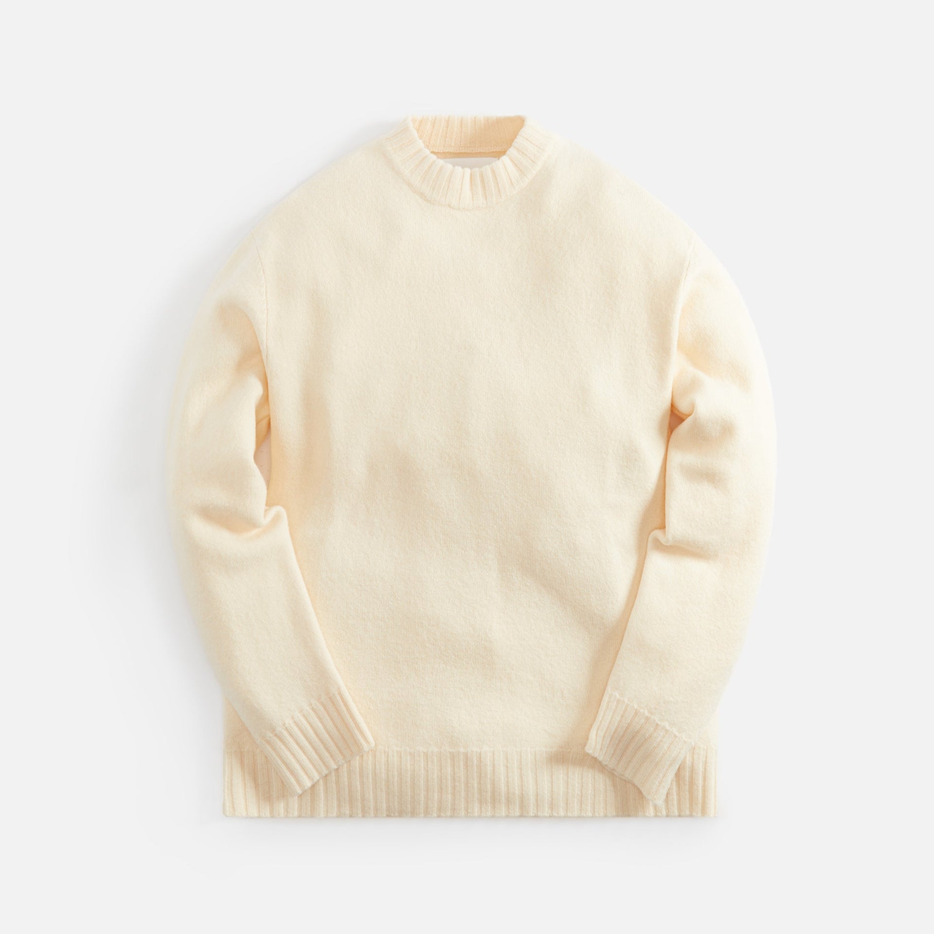 Jil Sander Fine Merino Boiled Wool Crew Neck - Natural