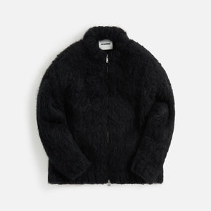 Jil Sander Hand Knit Super Chunky Mohair Bomber Jacket - Black