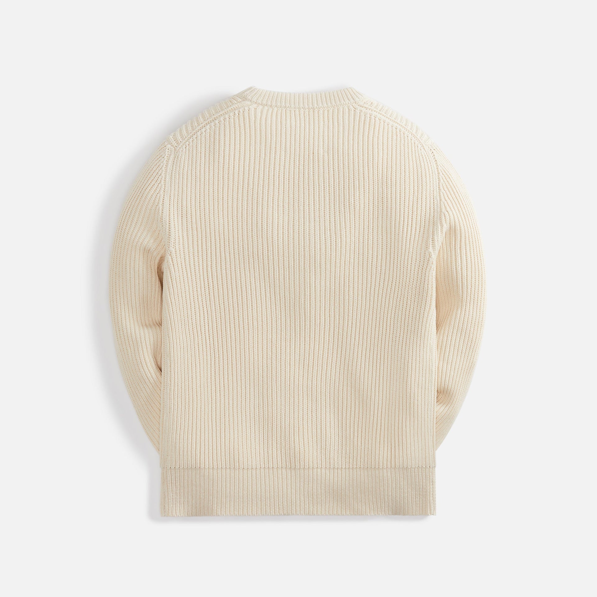 Jil Sander Cotton Coste Inglese Crew Neck Jumper V Rib Design - Chalk