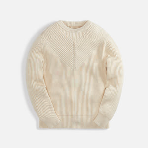 Jil Sander Cotton Coste Inglese Crew Neck Jumper V Rib Design - Chalk