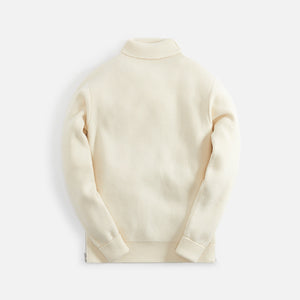 Jil Sander Compact Wool High Neck Rib Jumper With Side Seam Zipper - White