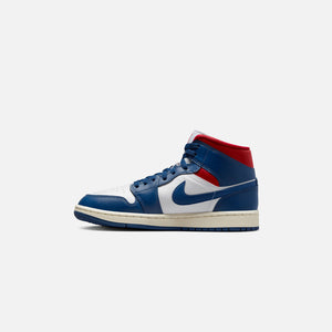 Nike WMNS Air Jordan 1 Mid - White / French Blue / Gym Red / Sail