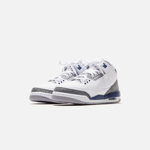 Jordan GS Air Jordan 3 Retro - White / Midnight Navy / Cement Grey / Black