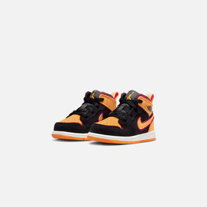 Nike TD Air Jordan 1 Mid SE - Black / Vivid Orange / Cardinal Red / White