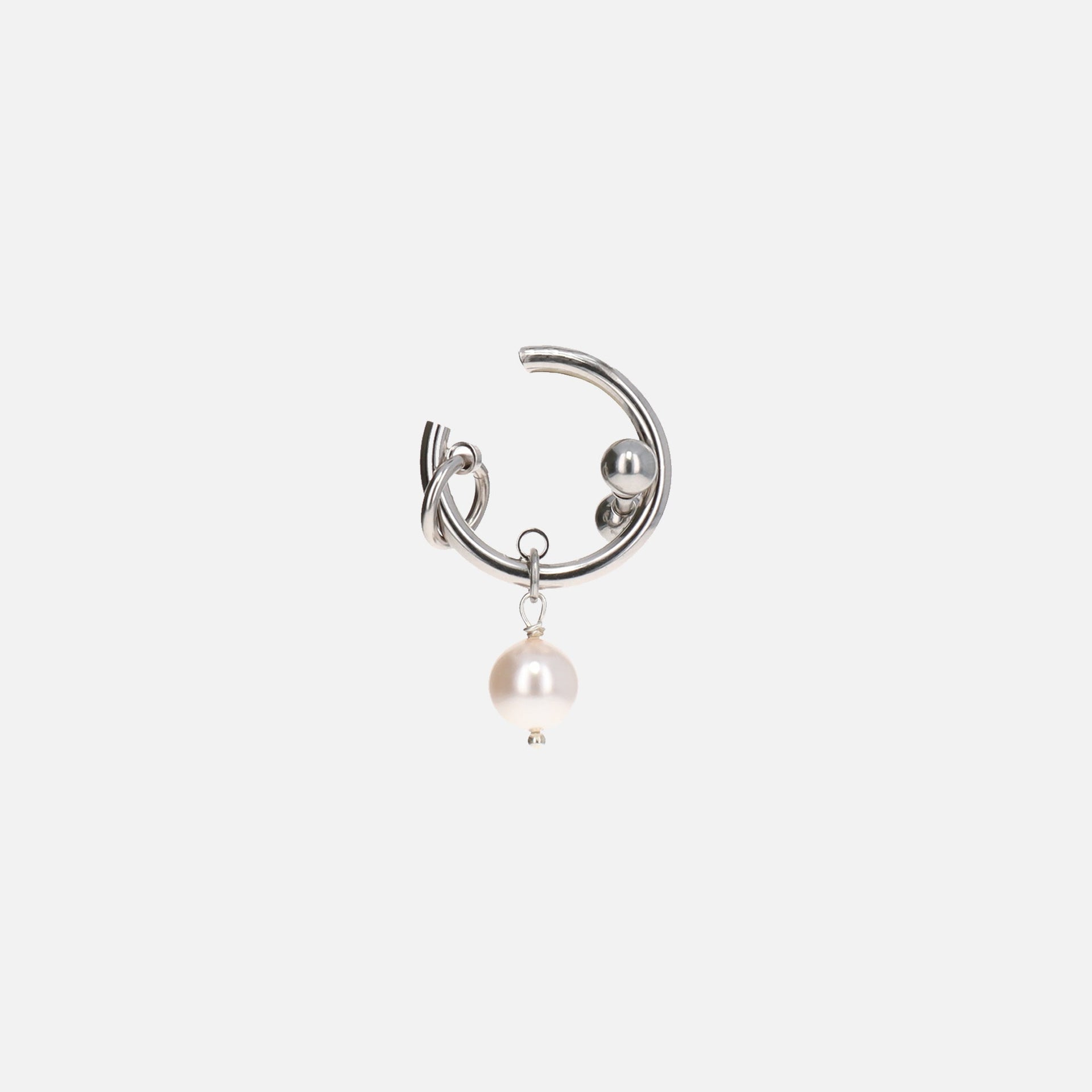 Justine Clenquet Betsy Ear Cuff - Silver / Off-White