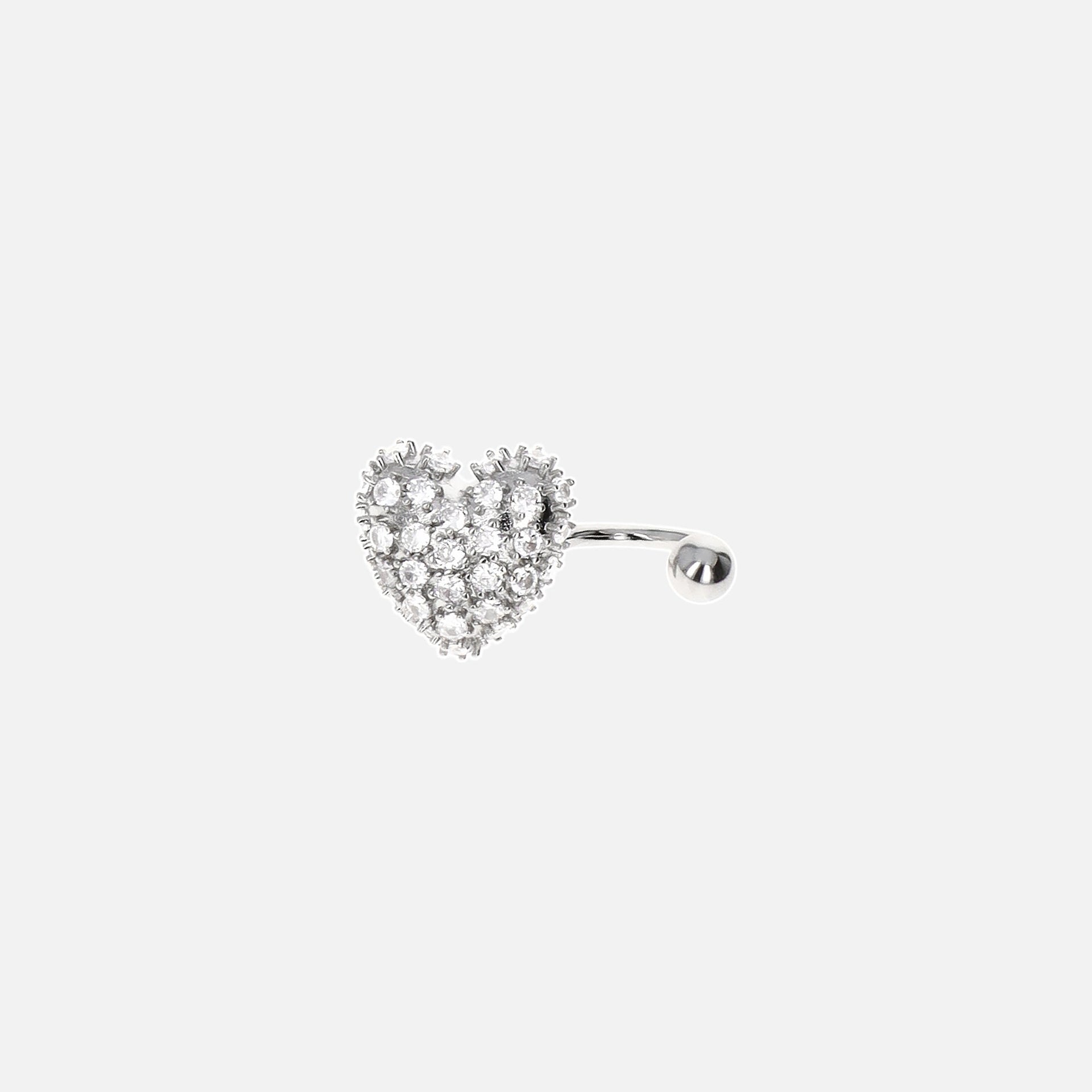 Justine Clenquet Heart Crystal Ring - Palladium