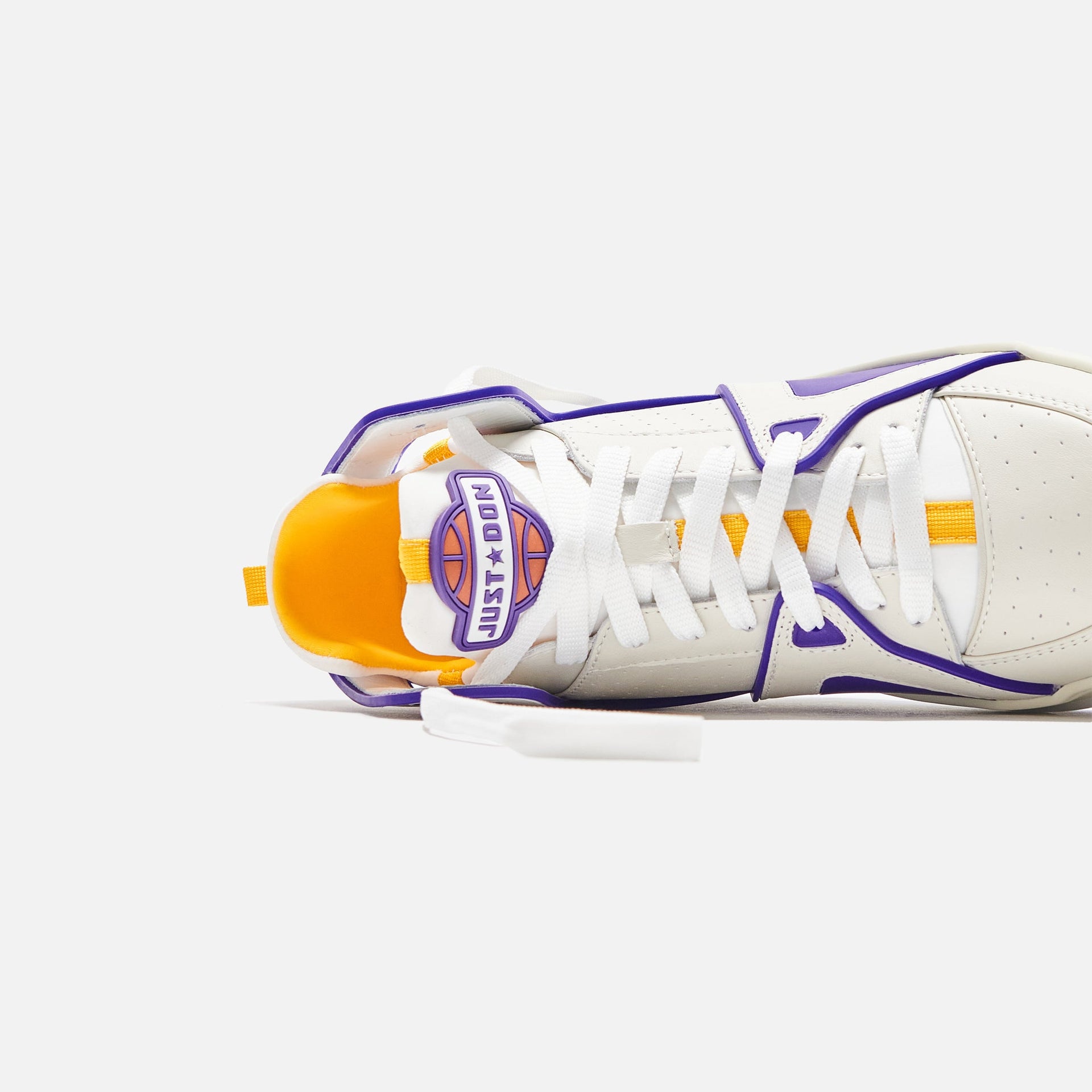 Just Don JD1 Basketball Courtside Hi - Off White / Purple / Yellow