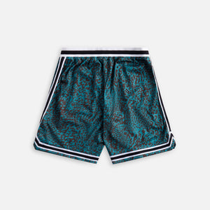 John Elliott Game Shorts - Turquoise Leopard