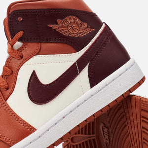 Jordan WMNS Air Jordan 1 Mid - Dusty Peach / Night Maroon / Sail / White