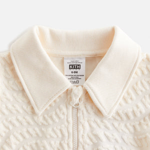 Kith Baby Wavy Monogram Terry Zip Polo - Sandrift