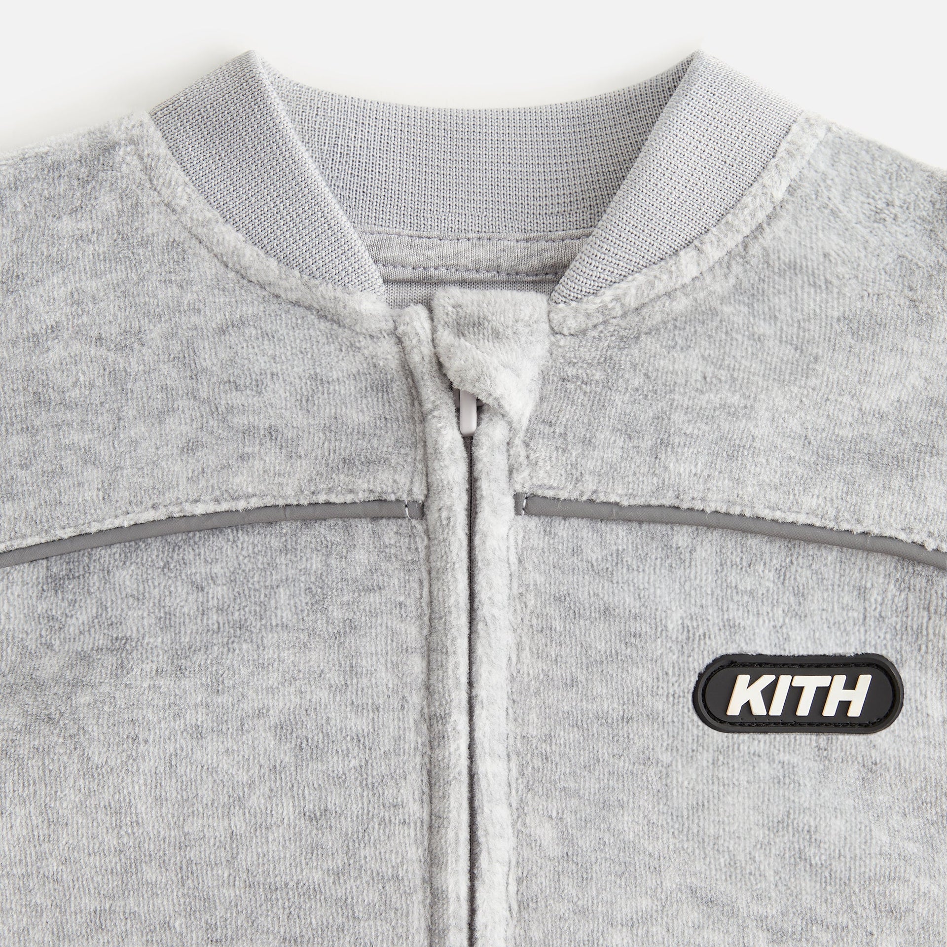 Kith Baby Velour Track Coverall - Heather Grey