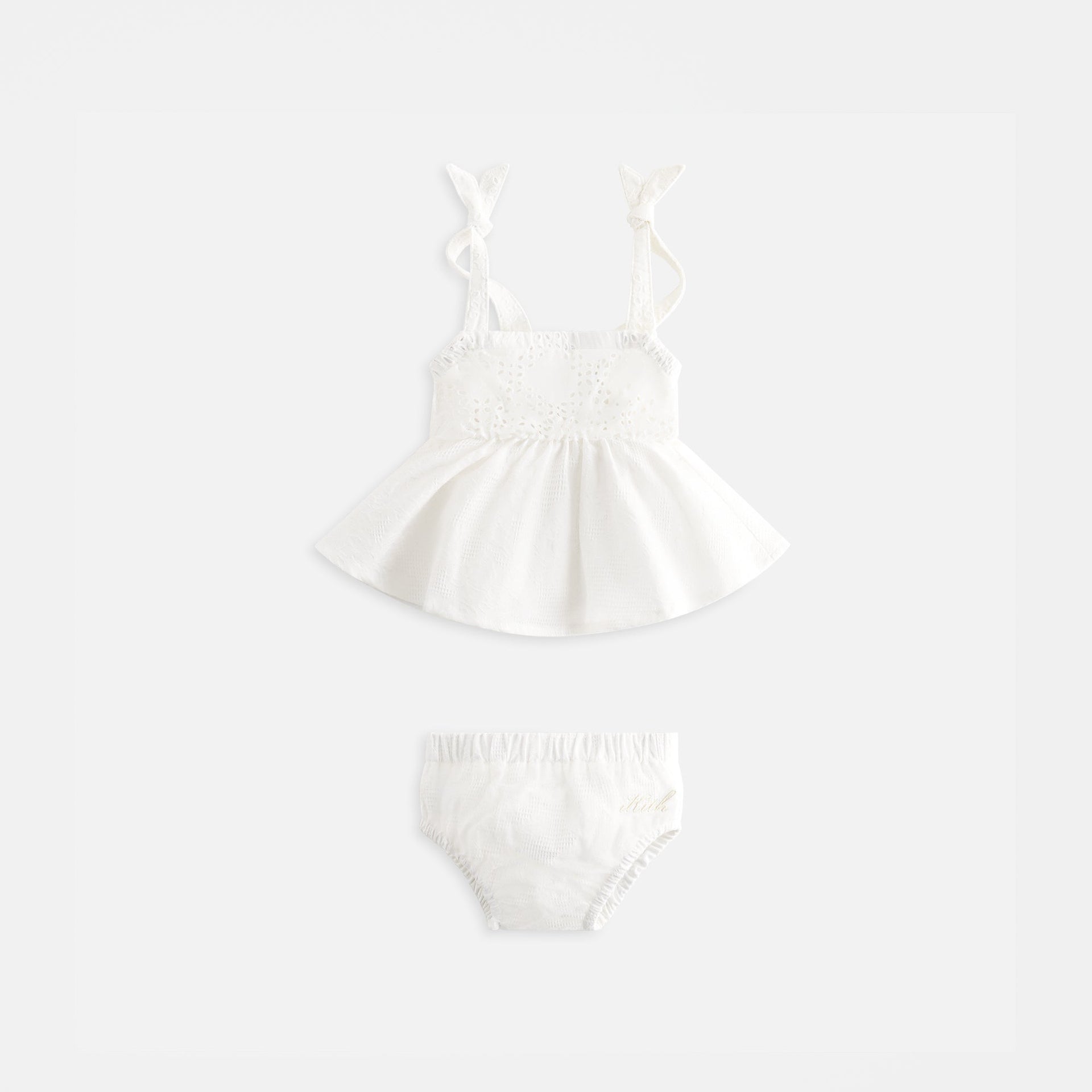 Kith Baby Blocked Broderie Bloomer Set - Silk