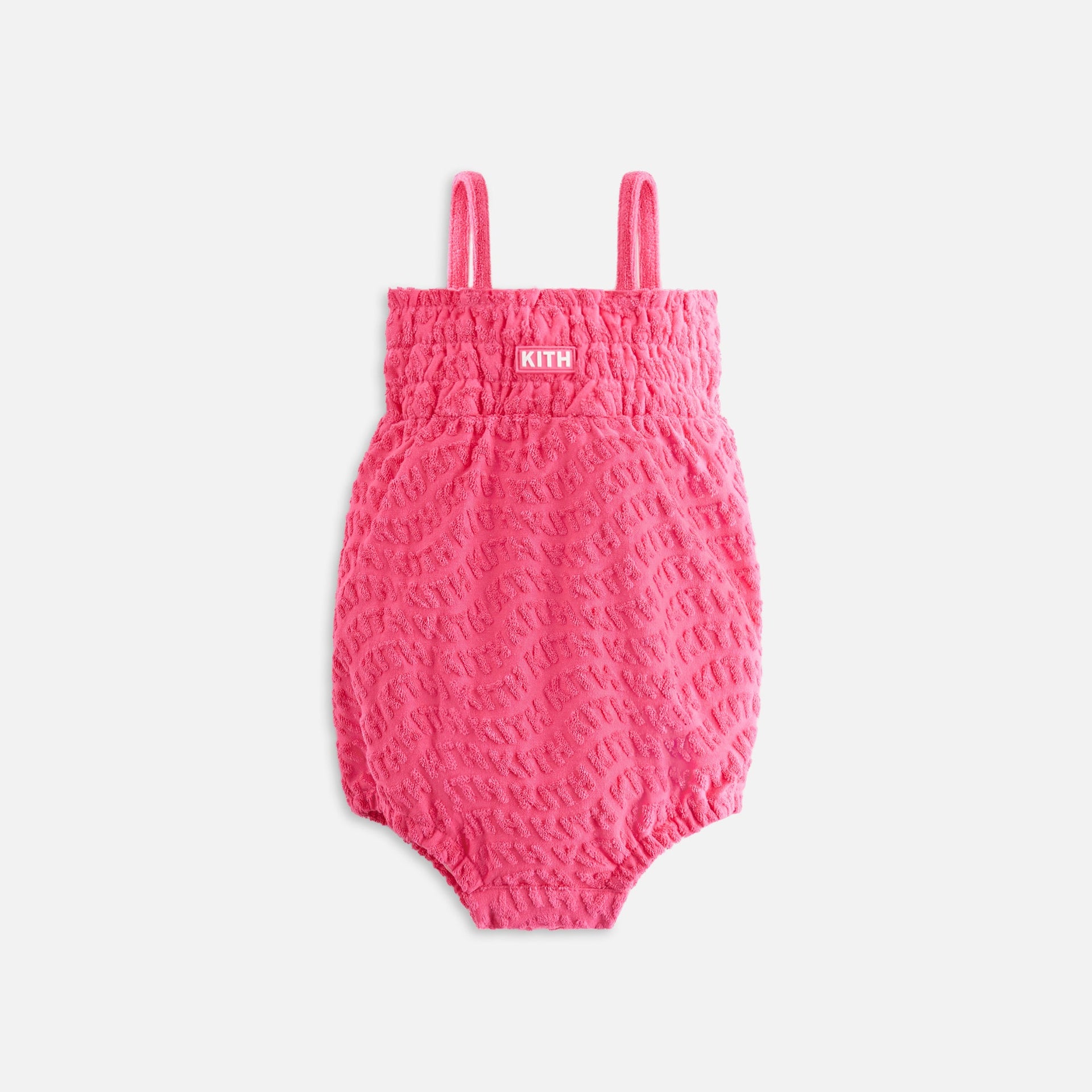 Kith Baby Wavy Monogram Terry Romper Set - Azalea