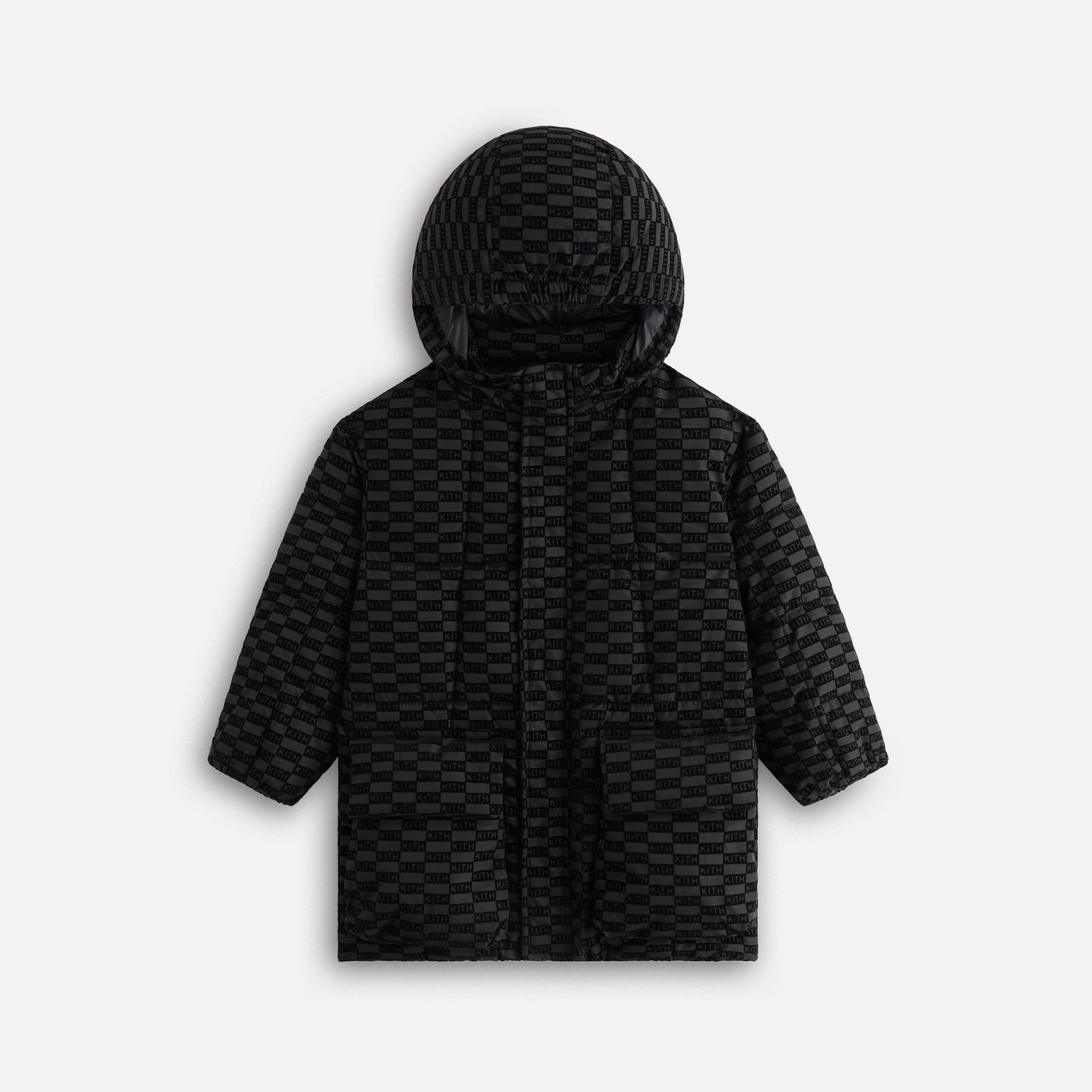 Kith Kids Flocked Puffer Coat - Black