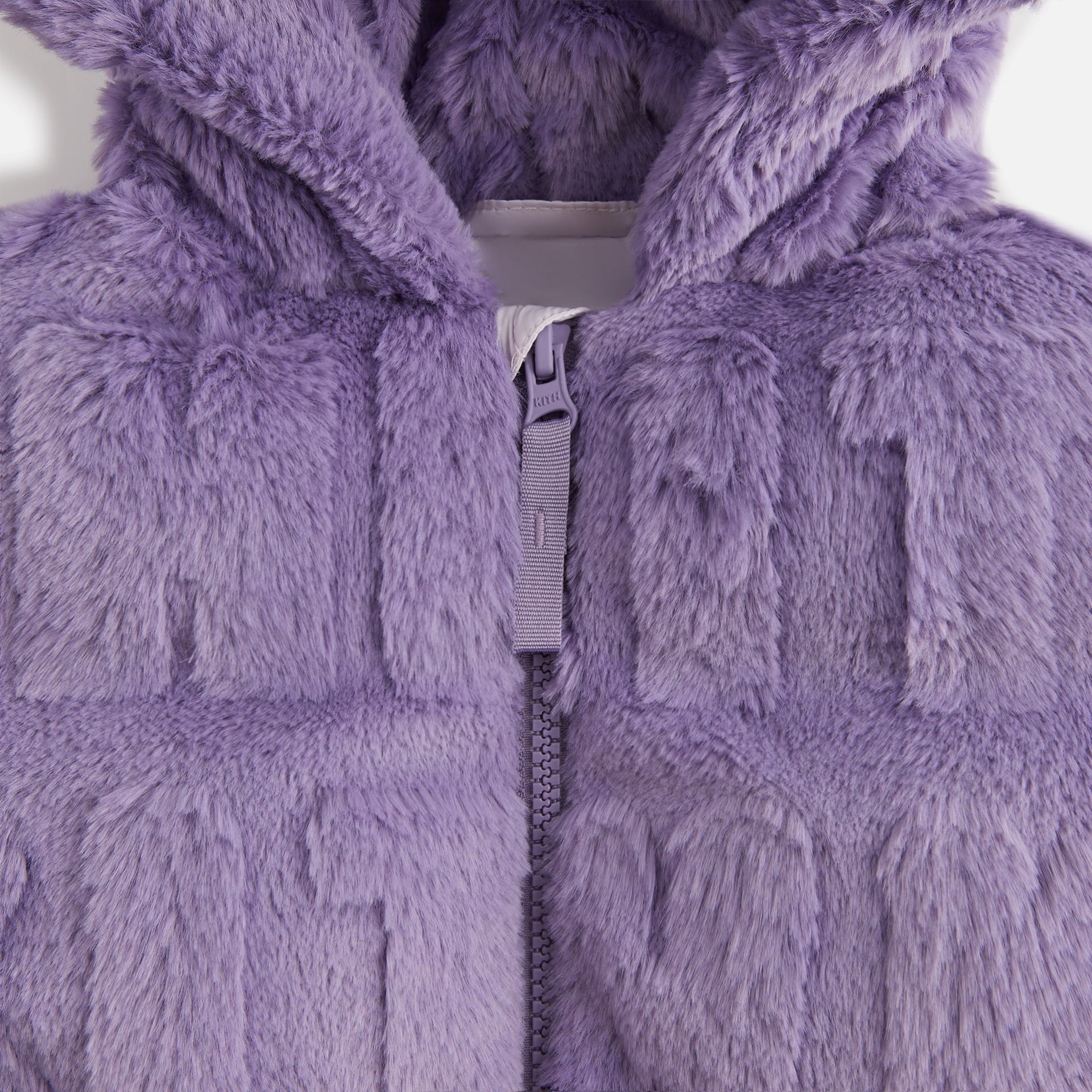 Kith Kids Monogram Faux Fur Crop Jacket - Lavender