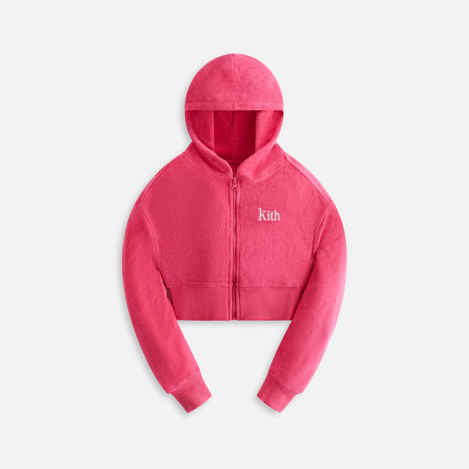 Kith Kids Terry Cropped Fallon Hoodie - Azalea