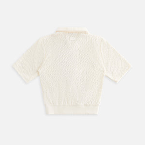 Kith Kids Wavy Monogram Terry Zip Polo - Sandrift