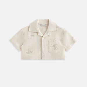 Kith Kids Novelty Linen Cropped Camp Shirt - Sediment