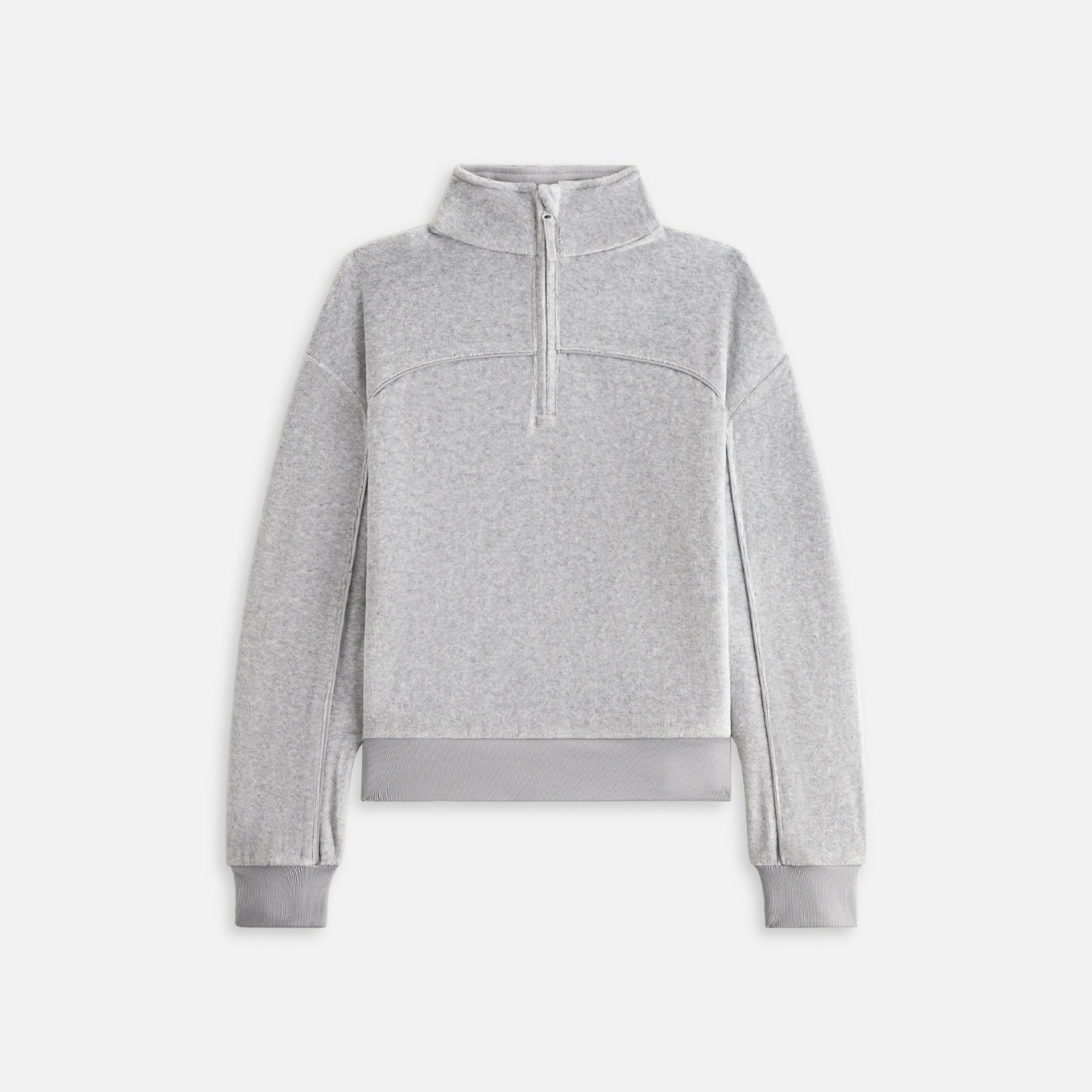 Kith Kids Velour Hunter Quarter Zip - Heather Grey