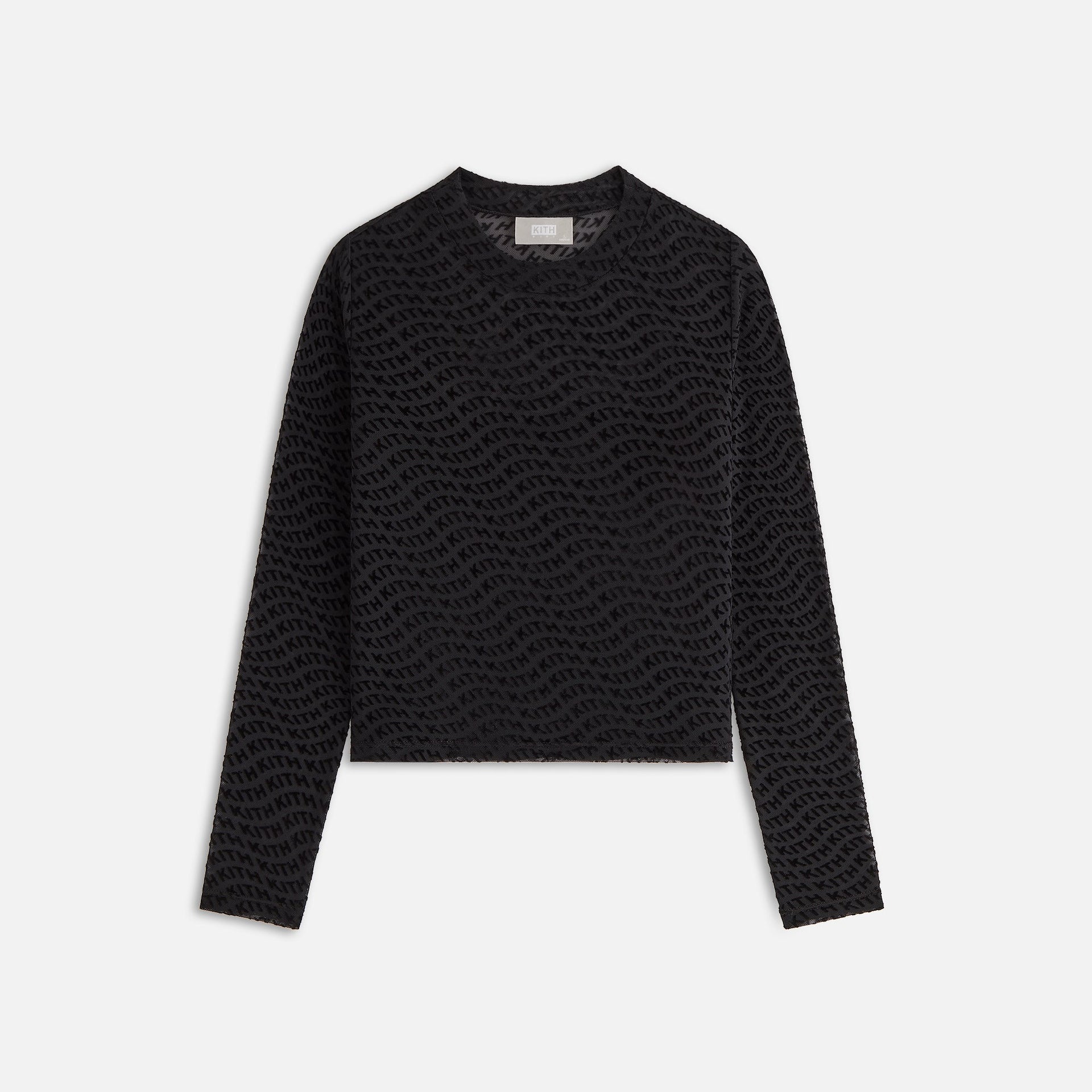 Kith Kids Wavy Monogram Mesh Top - Black