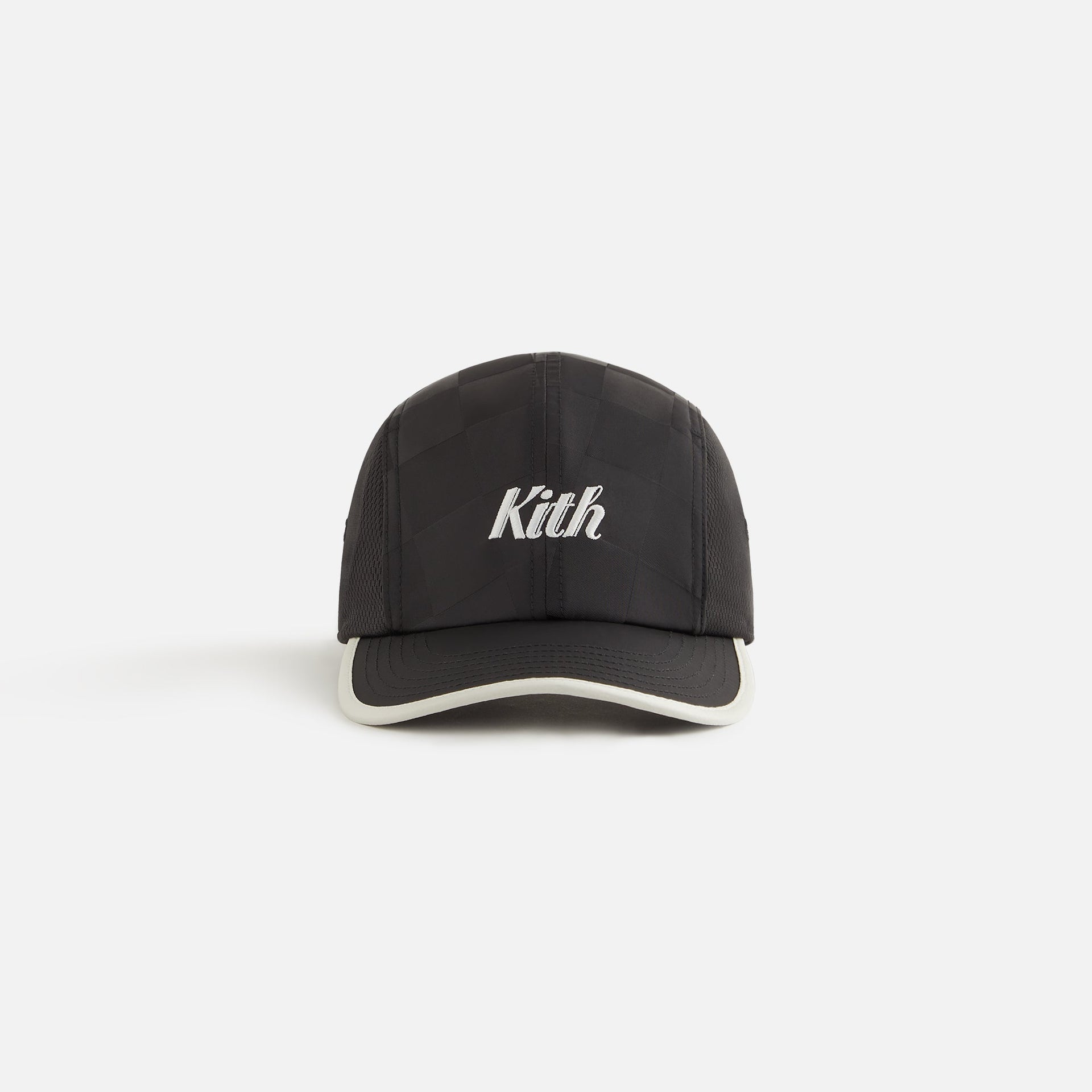 Kith Kids Checkered Satin Camper Cap - Black