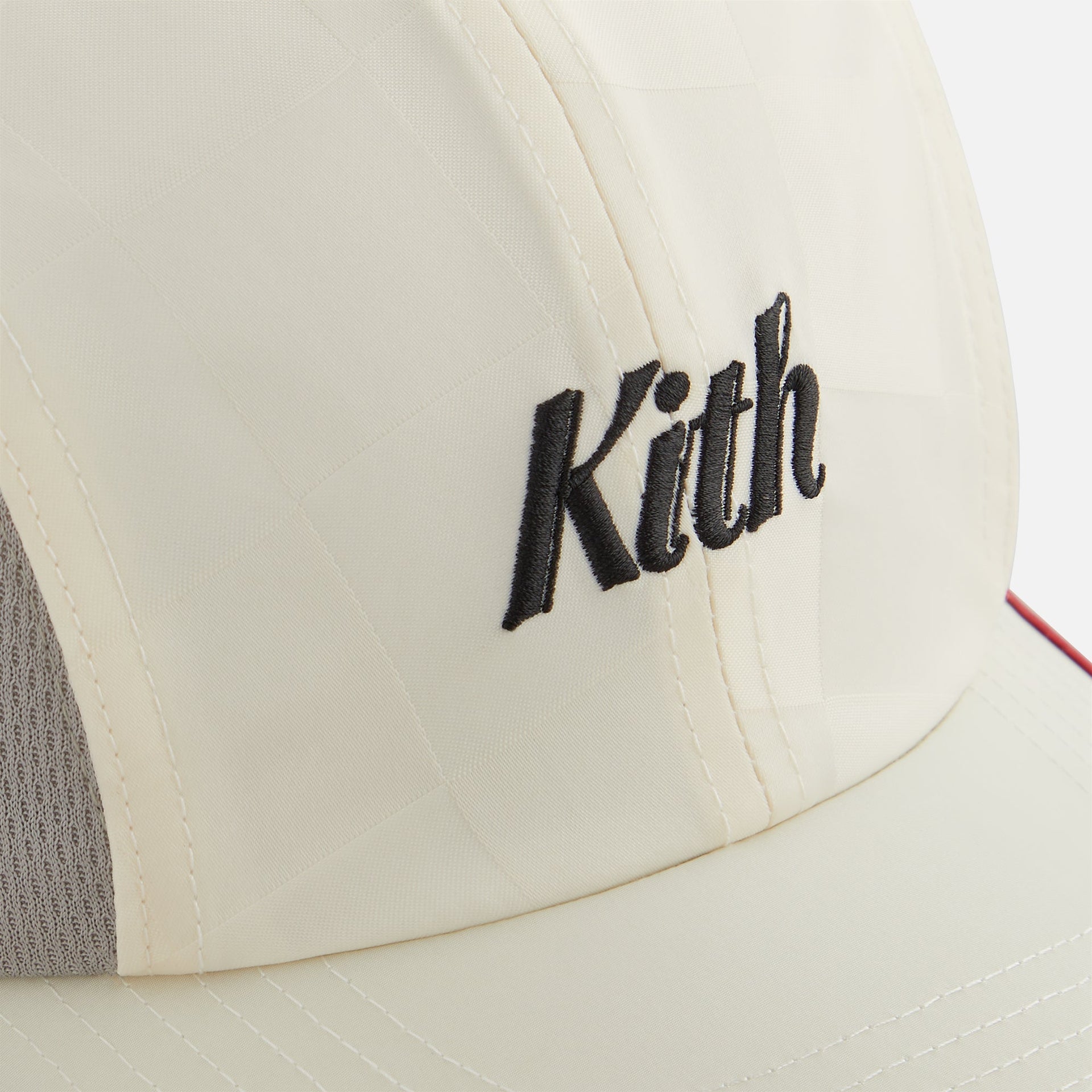 Kith Kids Checkered Satin Camper Cap - Sandrift