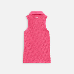 Kith Kids Wavy Monogram Terry Zip Polo Dress - Azalea