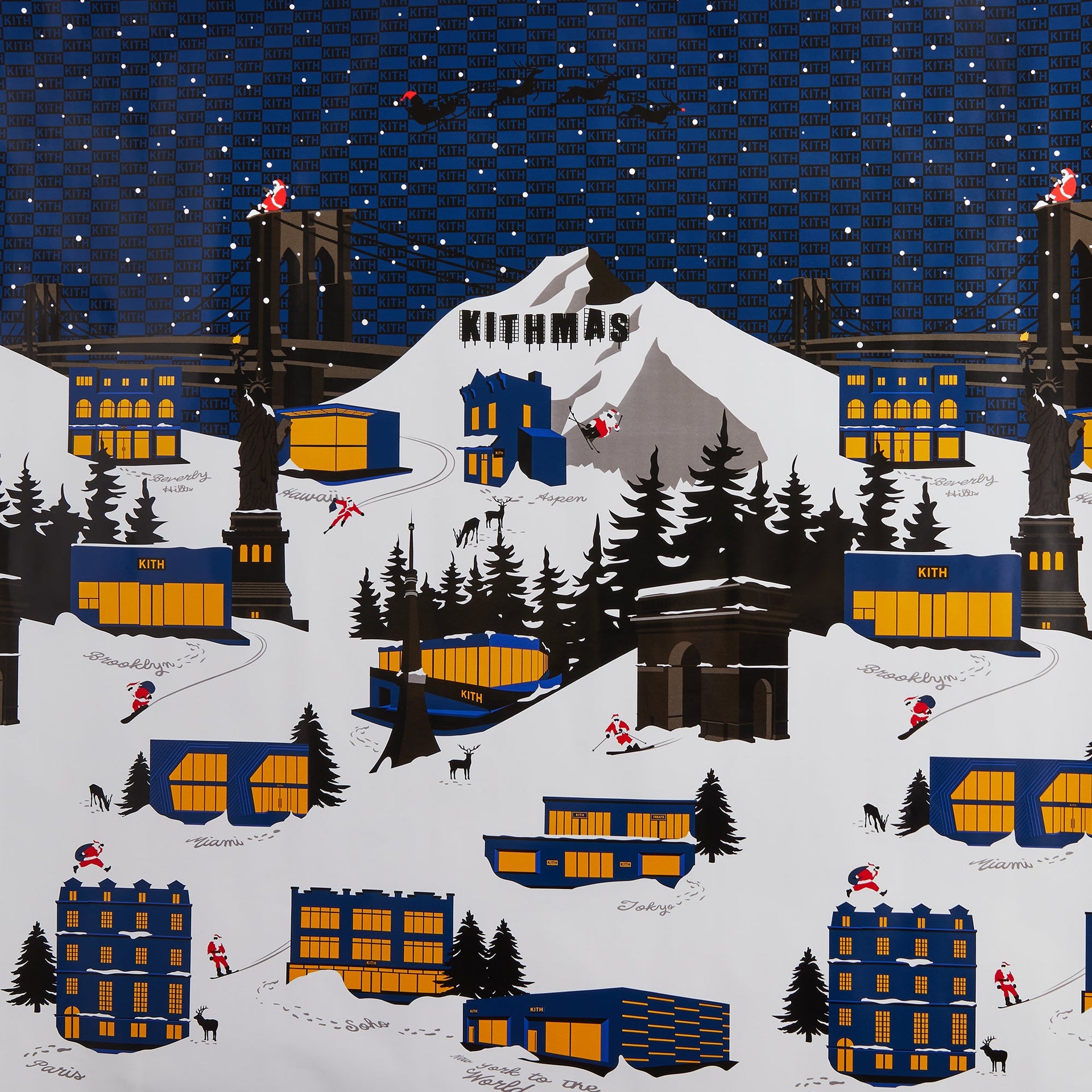 Kithmas Village Wrapping Paper - Nocturnal