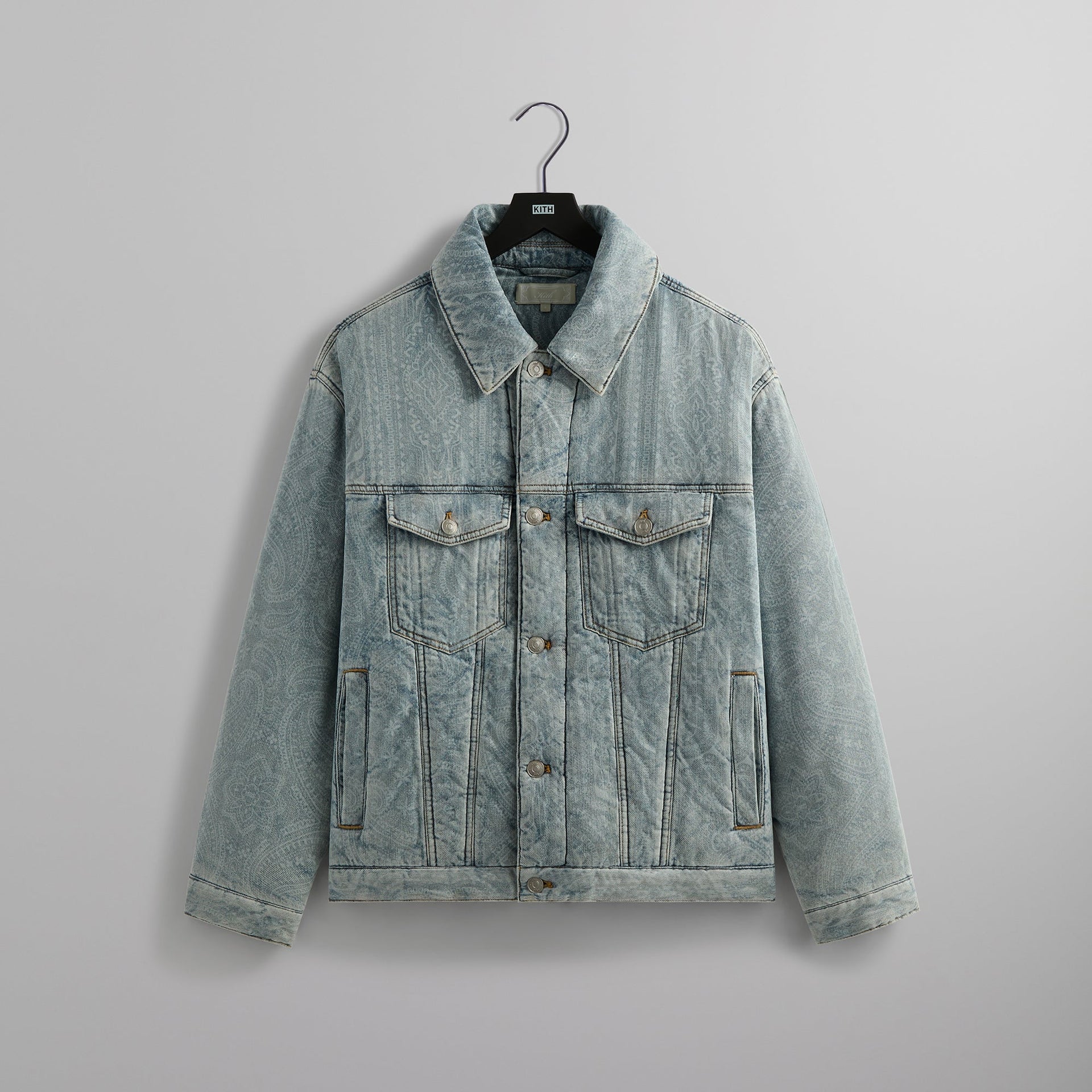 Kith Puffed Jase Paisley Denim Jacket - Light Indigo