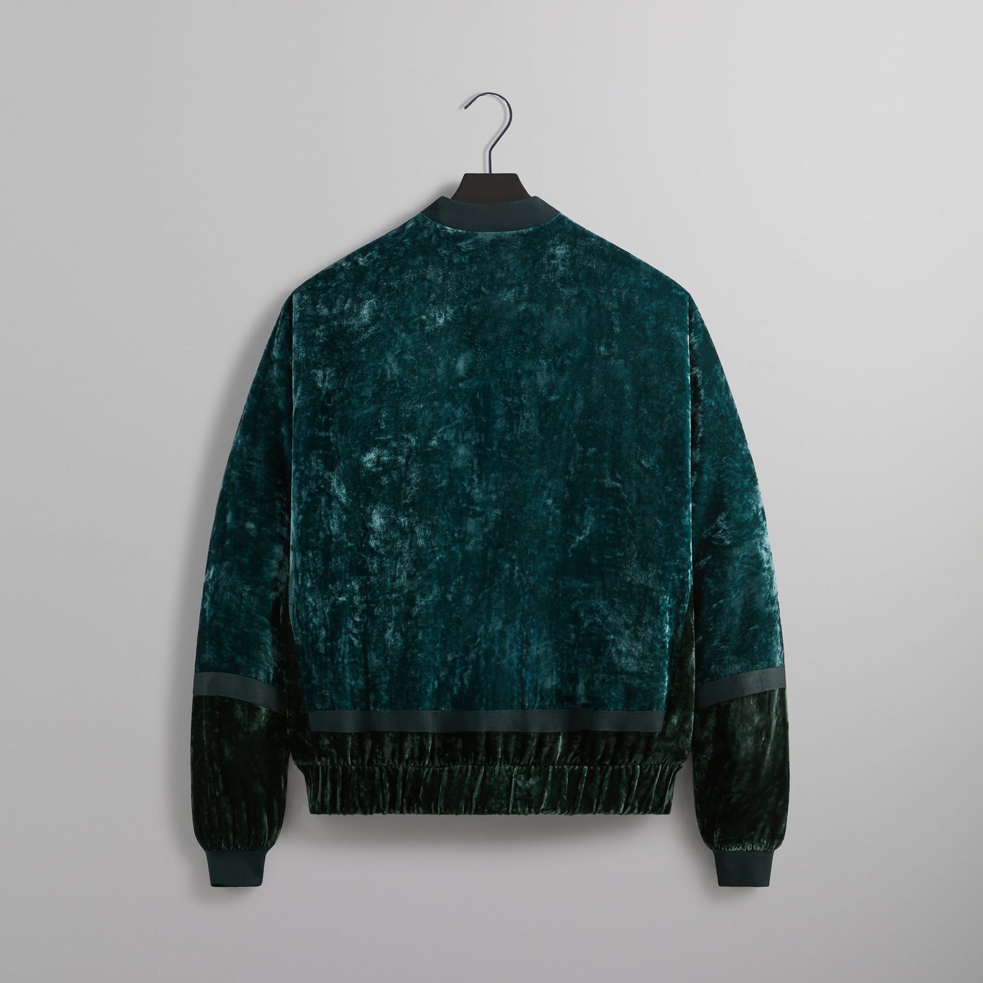 &Kin Crushed Velvet Silas Bomber Jacket - Algae